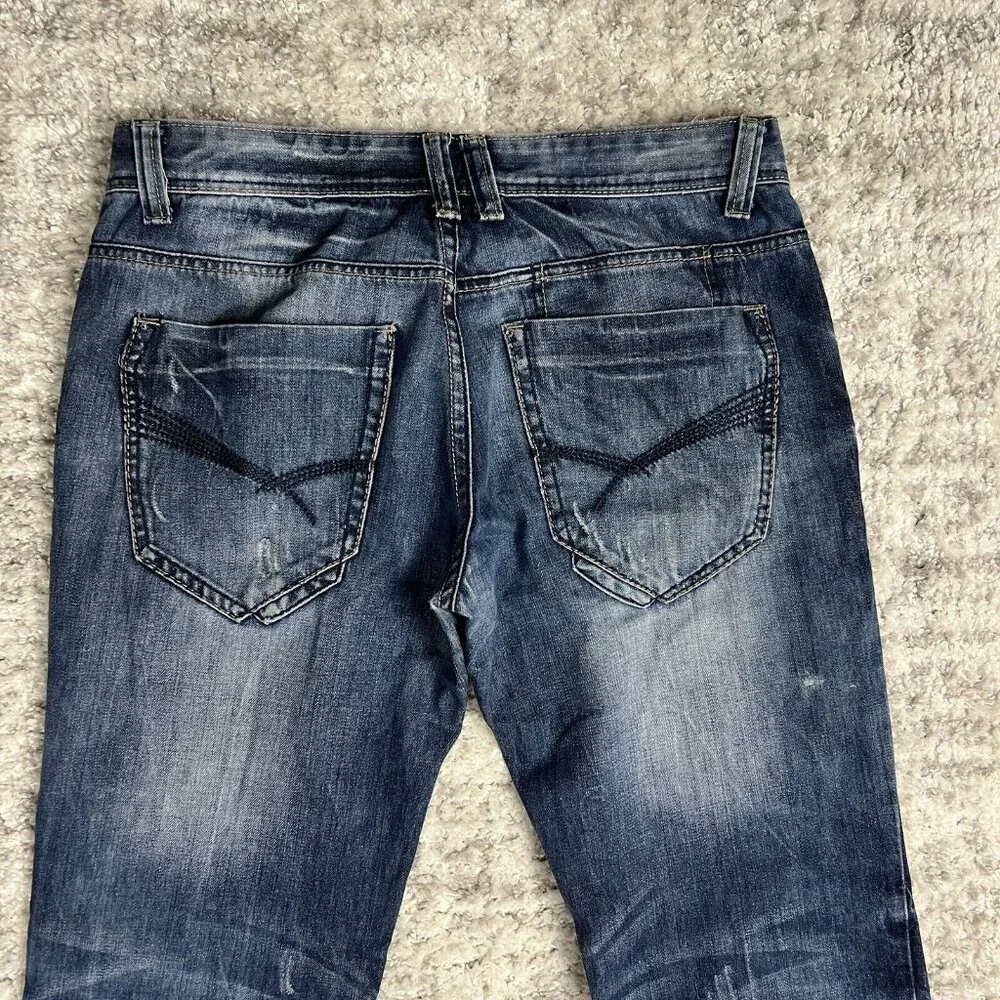 DINAMIT Jeans‎ 34x34 Straight Distressed Acid Denim Blue Italy Casual Pockets